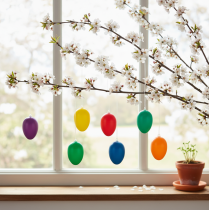 položky Velikonoční ozdoby na vajíčka pro jarní výzdobu, domov nebo zahradu. Barevné dekorativní předměty, 6 cm, 24 kusů.