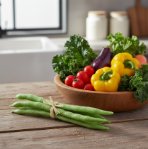 položky Dekorativní fazole, umělá zelenina, zelené, realistický dotek, 17 cm, 6 kusů