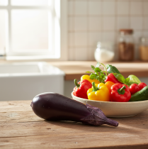 položky Zeleninová dekorace lilek food atrapa 15cm