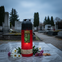 položky Náhrobní svíčka červený rostlinný olej ICP svíčka na památku V24cm