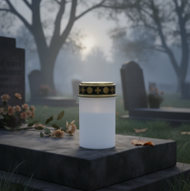 položky LED hrobové světlo bílé, teplé bílé časovač na baterie Ø6,8 H12,2 cm