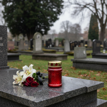 položky Větruodolná náhrobní svíčka s dekorací pro dlouhou dobu hoření na hrobě, 11 cm, 12 kusů