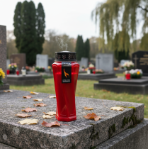 položky Hrobové světlo Plastové otočené Červená Ø11cm H25cm