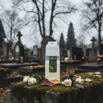 položky Náhrobní svíčka, bílá, rostlinný olej ICP, doba hoření 4 dny, V 20 cm