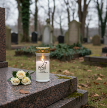 položky Grave light svíčka na psí hrob pro zvířata bílá Ø7cm V16,5cm