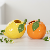 položky Váza na citrusy, pomeranč a citron, jako extravagantní bytový doplněk, letní dekorace, 10 cm, 2 kusy