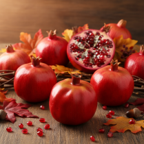 položky Dekorace granátové jablko ovoce umělá červená dekorace na okno 10,5cm