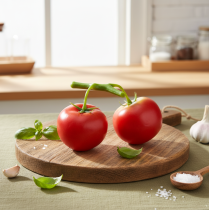 položky Dekorativní rajčata 2 umělá rajčata na vinné révě Ø6cm D15cm