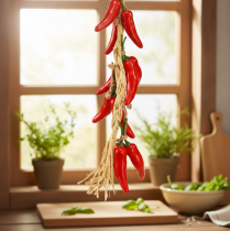 položky Ozdobný věšák letní chilli papričky červené umělé L50cm