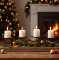 položky Svícen hnědý Ø8cm 4 ks