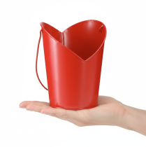 položky Kovový květináč s uchem ve tvaru srdce Červený Ø12cm V15/9cm
