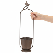 položky Vintage květináč s mřížkou, design vážky, kov, Ø16/V62cm