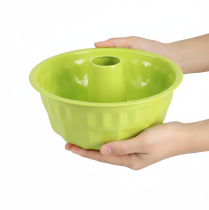 položky Kovová dekorativní dortová forma Bundt, jablečně zelená, Ø23cm V12cm