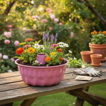 položky Kovová dekorativní miska, forma na pečení, dortová forma Bundt, růžová, Ø23cm, V12cm