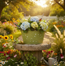 položky Kovová miska s hvězdami a uchy, zelená, Ø20cm, V11,5cm