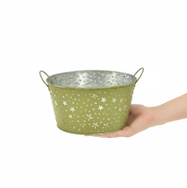 položky Kovová miska s hvězdami a uchy, zelená, Ø20cm, V11,5cm