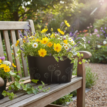 položky Dekorativní kovová miska, oválná, černá a stříbrná, květinový vzor, 20,5 x 12,5 x 12 cm