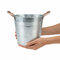 položky Květináč s úchyty, kovová dekorace, Ø19cm V17cm