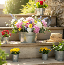 položky Kulatá květinová mísa s uchy, kovová mísa Ø17,5 cm V9 cm