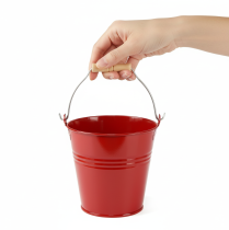 položky Dekorativní kovový kbelík/květináč, červený, Ø22 cm, V21,5 cm, 6 l