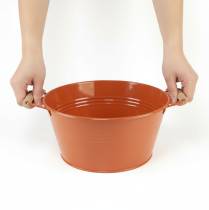 položky Dekorativní miska s uchy, kovová, oranžovohnědá, Ø29cm, V14,5cm