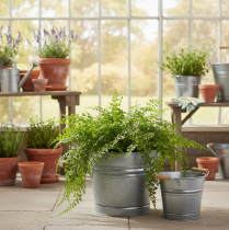 položky Vintage dekorativní kovový květináč/kbelík, Ø22cm, V20cm