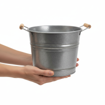 položky Vintage dekorativní kovový květináč/kbelík, Ø22cm, V20cm