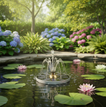 položky Solární čerpadlo pro zahradní jezírka, plovoucí dekorativní vodní prvek s LED, 16 cm