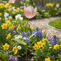 položky Dekorativní tulipán z květinového kůlu na záhony a okraje 94 cm