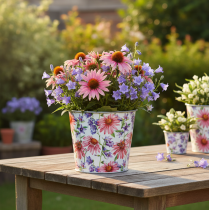 položky Květináč, jarní dekorace, květináč, kov, Ø12cm, V10,5cm