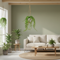 položky Umělé hrnkové rostliny sukulentní závěsný koš 46cm