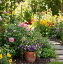 položky Trellis, pomůcka pro lezení, zakřivený dekorativní prvek pro květinové záhony a květináče, 75 cm