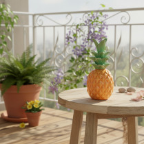 položky Dekorativní ananasová keramika, barevná keramická dekorace, různé druhy, 17 cm, 3 kusy