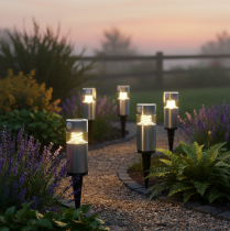položky Solární zahradní světlo s hrotem do země a LED osvětlením, 34 cm