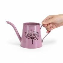 položky Kovová dekorativní konvice na zalévání, design růžové pampelišky, 12 cm, 2 kusy