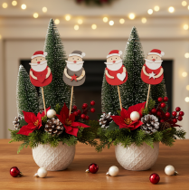položky Dekorativní Santa Clausovy kůly na květinová aranžmá a rostliny v květináčích, 31 cm, 12 kusů