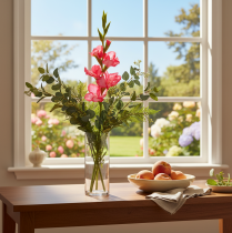 položky Umělá gladiolasa s ozdobnými květy, 88 cm