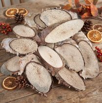 položky Březové dřevěné plátky oválné březové plátky 4-9cm 450g