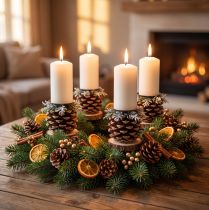 položky Svícen Svícen na adventní věnec černý 2,2×4cm 4 ks