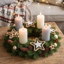 položky Adventní dekorace, vánoční dekorace hvězda, dekorativní hvězda juta Š15,5cm 8 kusů