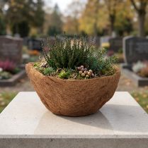 položky Miska na květiny kulatá, miska z přírodního vlákna, miska z kokosových rostlin asi 30 cm