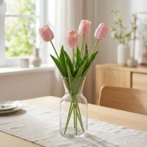 položky Tulipán umělý růžový květ na stonku V67cm