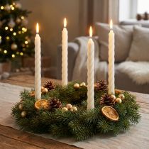 položky Rustikální svíčky, tyčové svíčky, stálobarevné bílé, 350/28 mm, 4 kusy