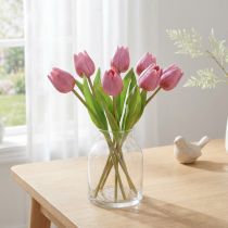 položky Květinová dekorace Tulipány Umělé květiny Fialová 20cm 6 ks