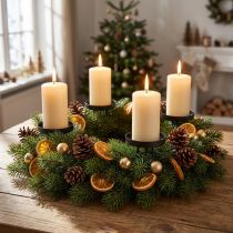 položky Svícen adventní věnec kovový matně černý Ø8cm 4 ks