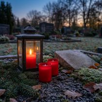 položky Náhradní svíčka na hrob světlo náhradní vložka hrobové lampy červená 20 ks