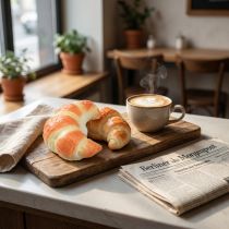 položky Klamlivě realistické dekorativní croissanty, umělé pečivo 10 cm, sada 2 kusů na dekoraci jídla do výloh a showroomů