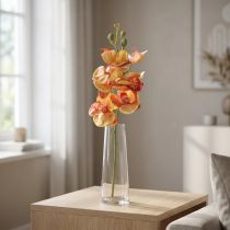 položky Umělá orchidej Phalaenopsis flambovaná červenožlutá 78cm