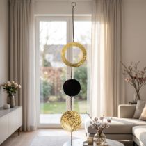 položky Závěsná dekorace oken ve tvaru kruhů a disků, moderní pro jakýkoli design místnosti, 80 cm