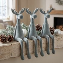 položky Dekorativní hranové křeslo Elk, výška 31 cm, šedé, 3 ks